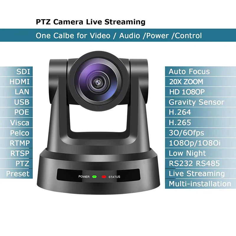 2022 Radio & TV Broadcasting Equipment usb PTZ ndi sdi hd mi live Stream broadcast radio station equipment 20x conference camera