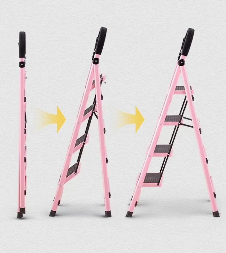 Custom household hardware tools folding ladder thickened 4 5 6 step herringbone ladder rack