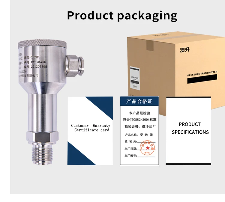 AOSHENG 4-20ma Gas Pressure Transmitter Explosion-proof Industrial Air Compressor Pressure Sensor