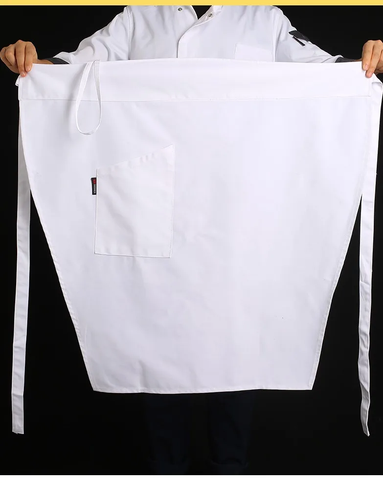 Wholesale Price Clear  Restaurant Kitchen Chef Poly Apron White OEM Customized Logo new style fashion long waist apron