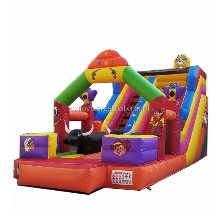 Popular inflatable bull slide / outdoor inflatable dry slide for kids event