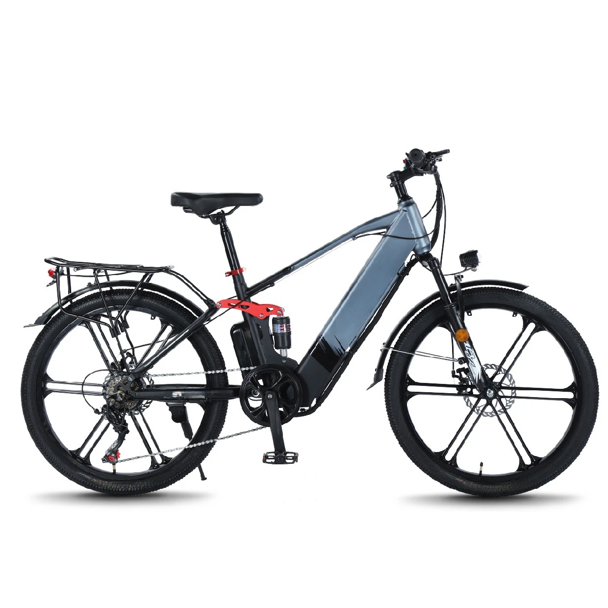 NEW 142CM High Quality Electric Bike Adult Retro MTB Off-road Vehicle Variable Speed Electric Bicycle Lithium Battery Blue Gua