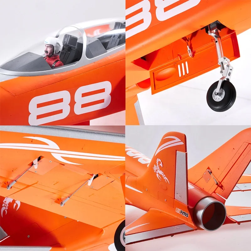 CNC EPO FMS супер Скорпион V2 RC истребитель PNP 120A ESC 90 мм EDF вентилятор тяги Реверс и промежуточные пилоты оранжевые камуфляжные краски