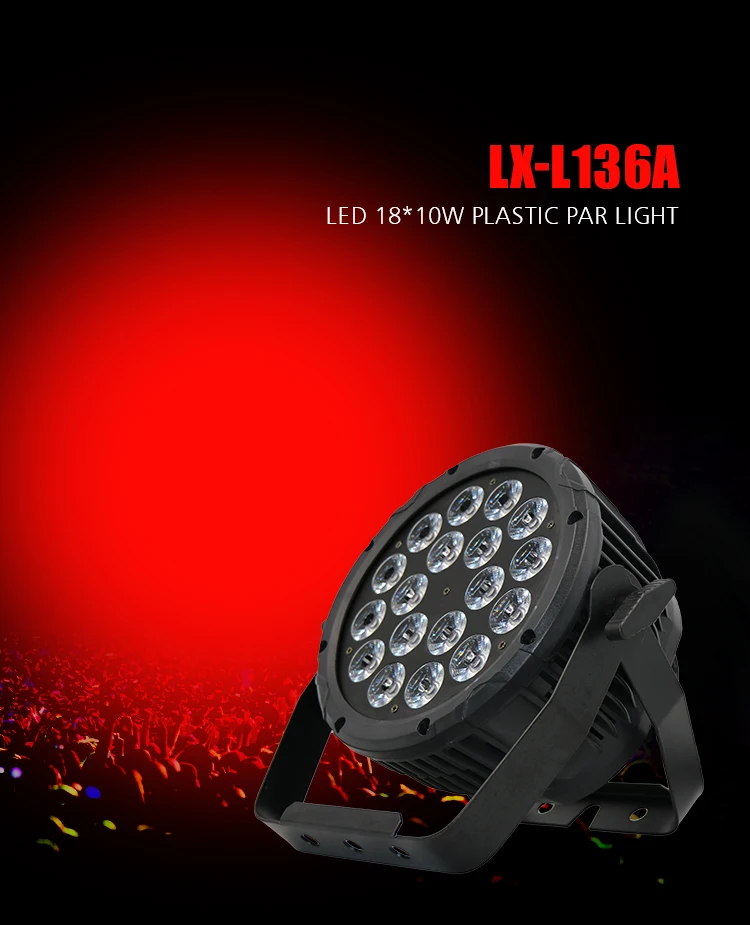 Professional Party Par Light 18Pcs*10W Plastic Multicolor Stage Lamp Led Par Light