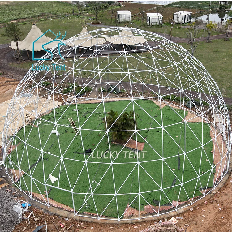20m Strong Steel Frame Structure PVC Event Tent Commercial Hall Spherical Dome Tent for Exhibition Events