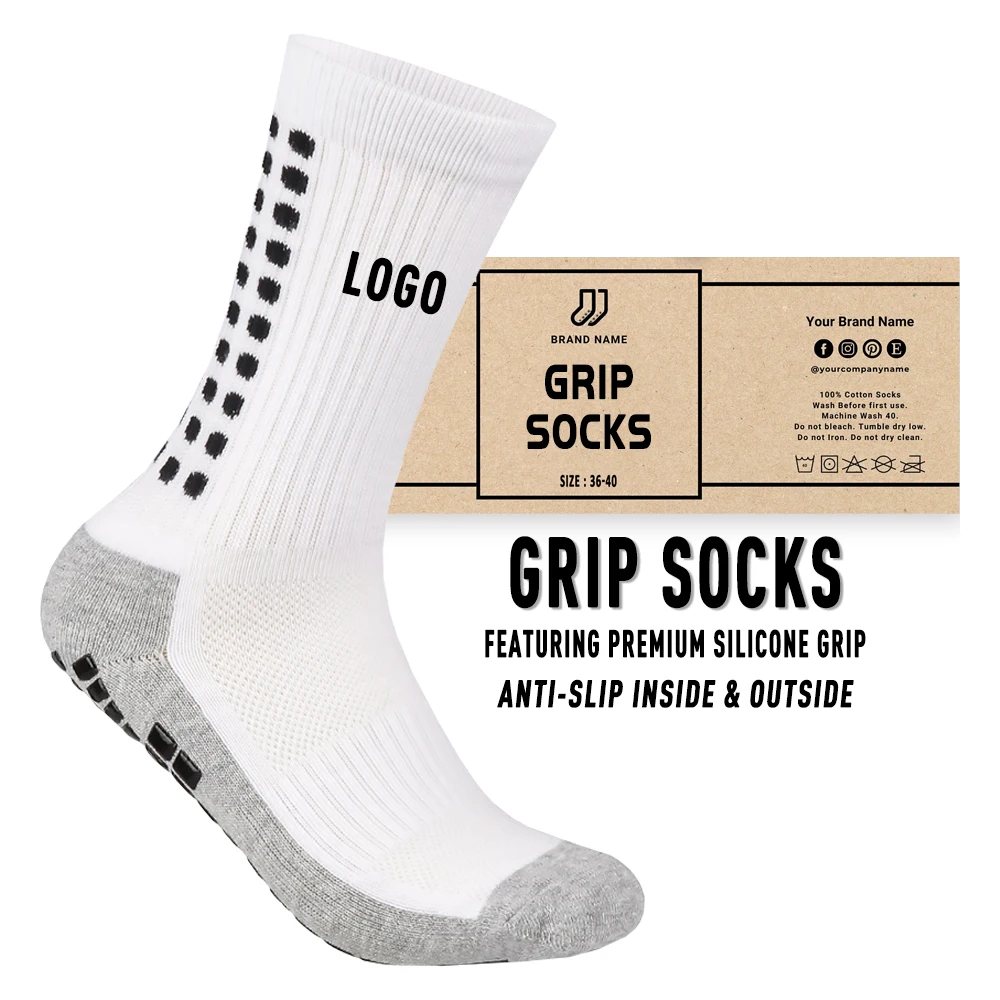 Wholesale Anti Slip Sport Grip Socks Football Grip Socks Men Training Running Soccer Socks