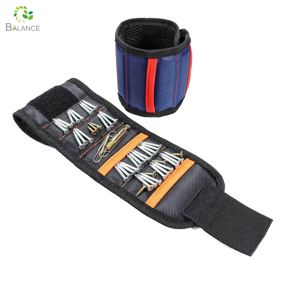 Best Sell Lightweight Tool Band Magnetic Tool Wristband Screws Nails Holder 8 Magnets Durable Tool Belt