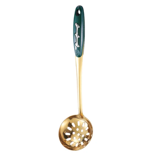 304 Long Handle Round Big Bowls Soup Spoon Colander Household Kitchen Utensils Dining Filter Spoon