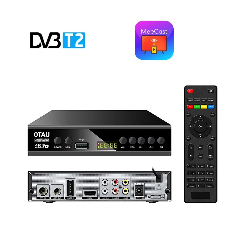 OEM/ODM заводской MeeCast HD-DVB-T2 приемник приставка поддерживает многоязычные цифровые тюнеры с разрешением 1080p