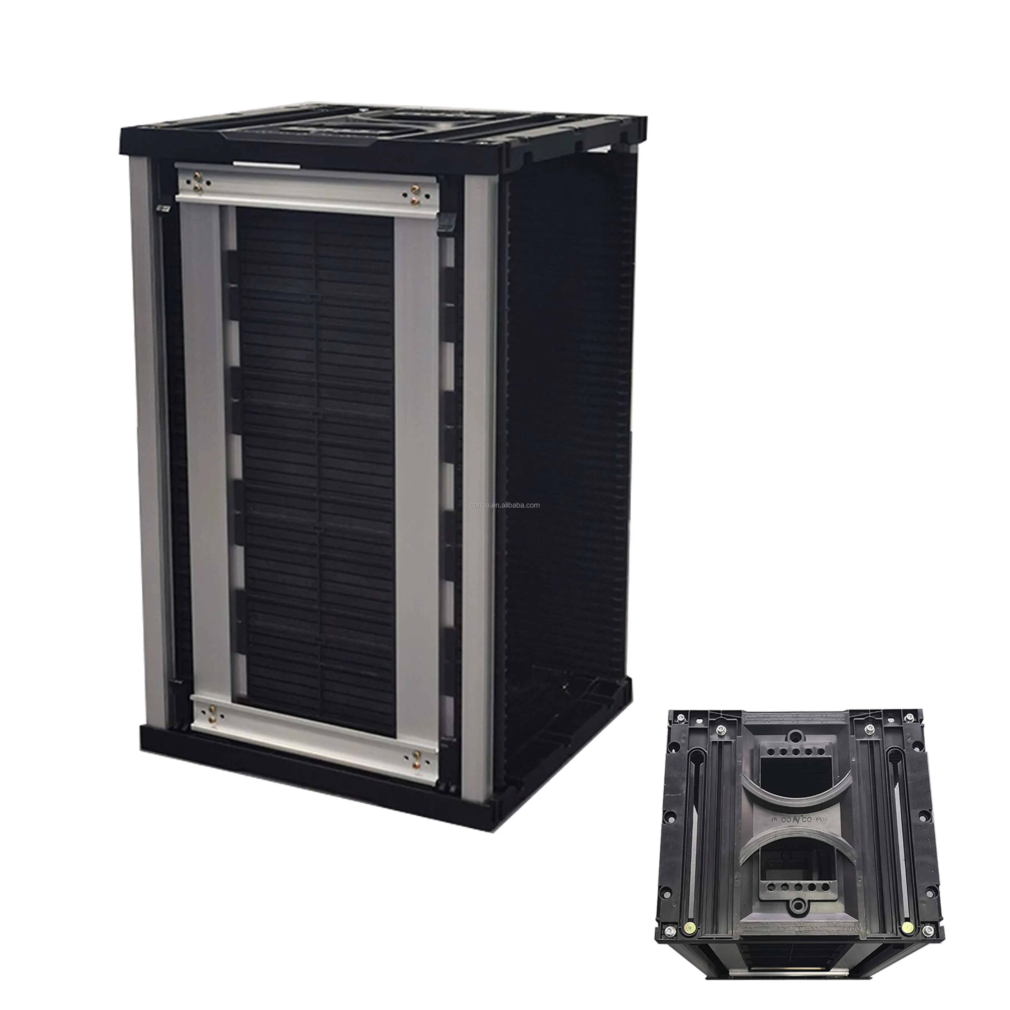 antistatic circulation storage esd pcb rack adjustable aluminum smt esd pcb reel board esd antistatic magazine racks lock clip