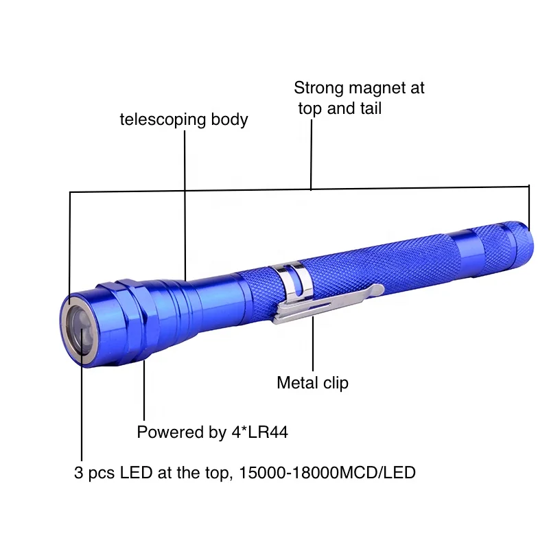 
High Performance Aluminum Alloy Outdoor Telescopic Baton LED Flashlight 