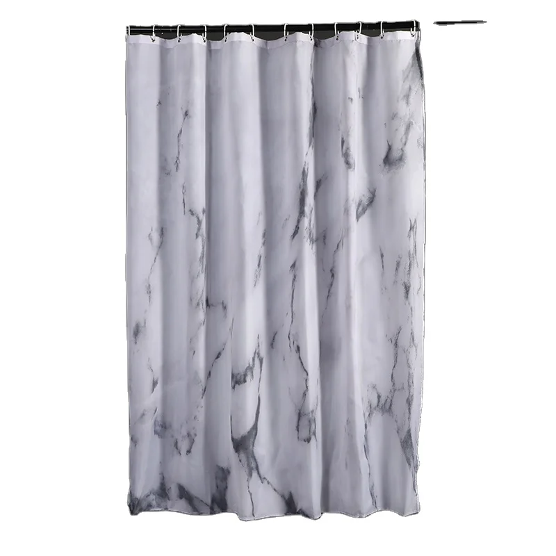 Marble effect design shower curtain for bathroom curtains fabric modern weighted shower curtain