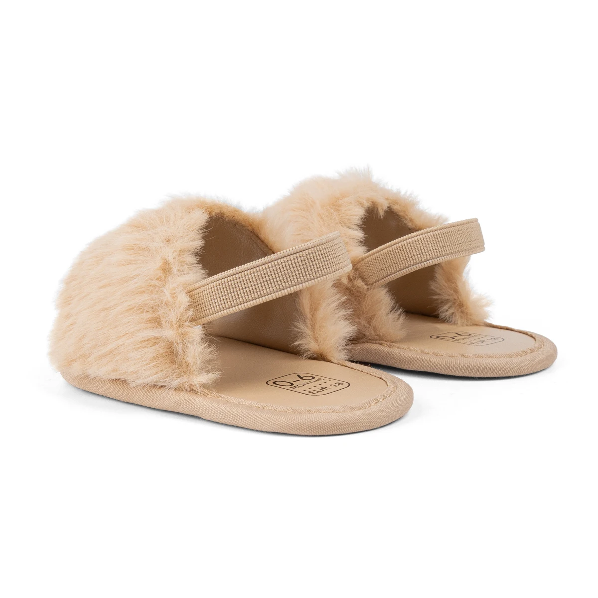 Baby Infant Fuzzy Slippers Soft and Cozy Open-Toe Design Warm Baby Sandals&Slippers