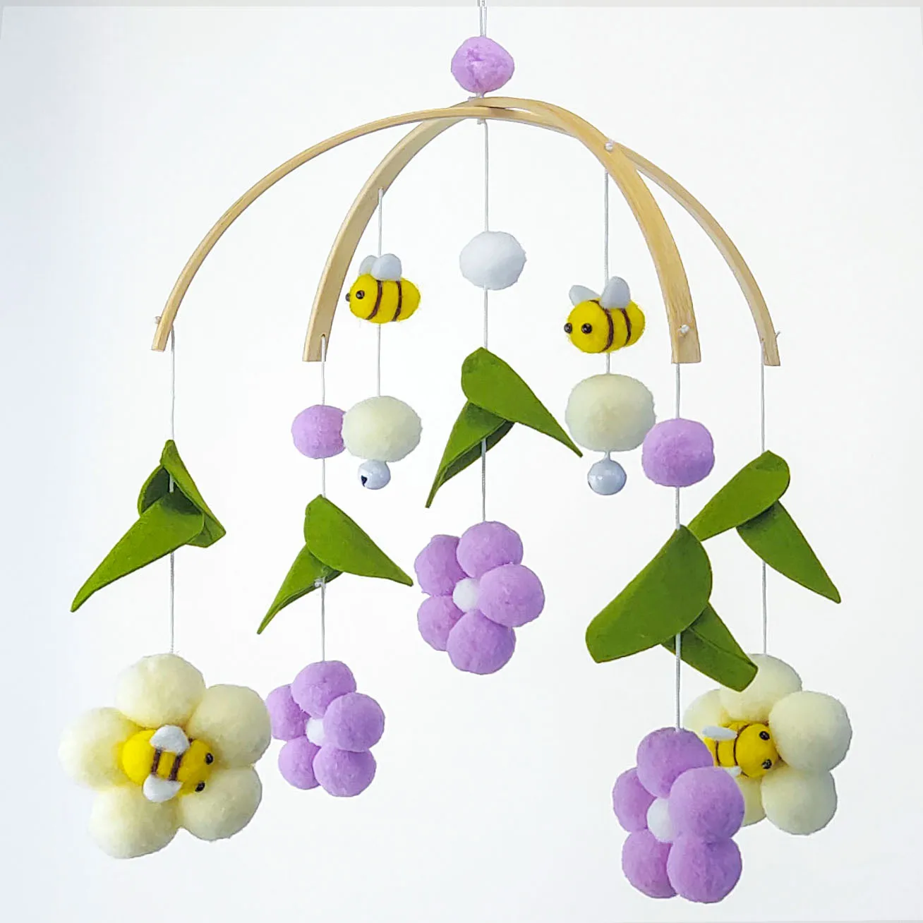 Bees & Flowers Felt Baby Mobile Baby Nursery Decor Crib/cot Hanging Mobile
