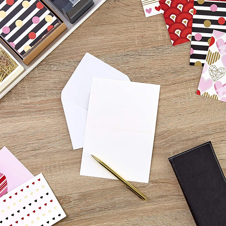 OEM design valentine greeting cards custom printing with envelope