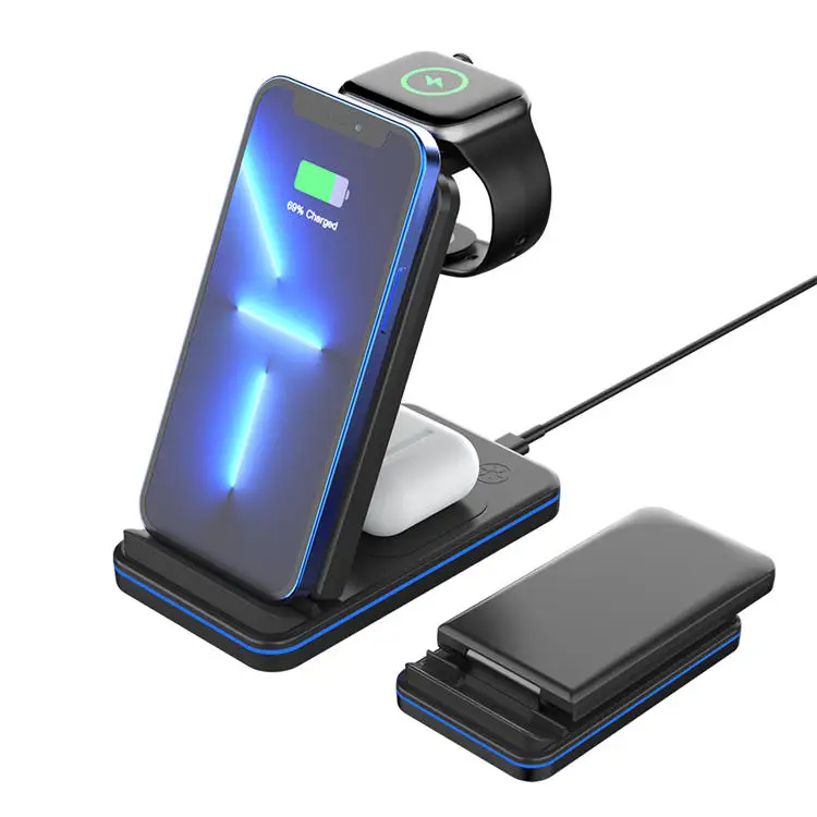 ABS PC Fireproof Material wireless charger with cooling fan for Apple Airpods Watch Phone