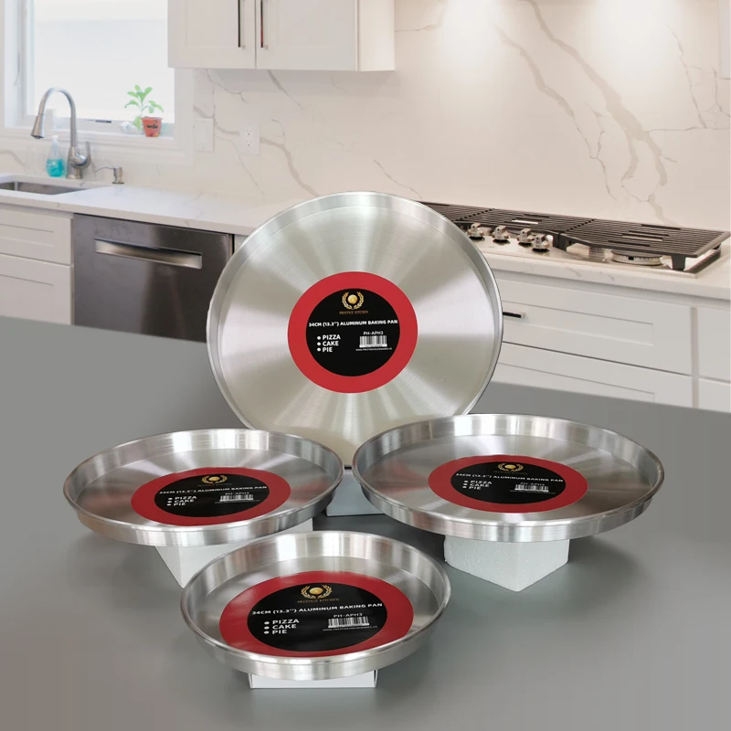 Wholesale Metal Round Non Stick Bake Tray Pizza Cake Dinner Plate Custom Baking Pan