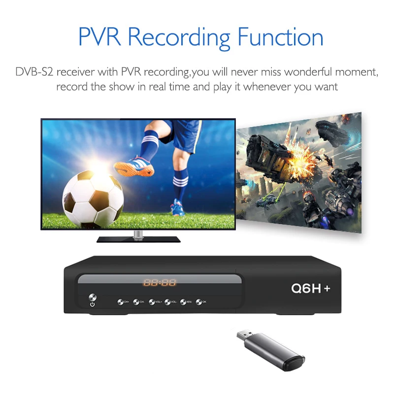 Satellite Receiver DVB S2 TV Box Full HD 1080P HEVC H.264 Customization