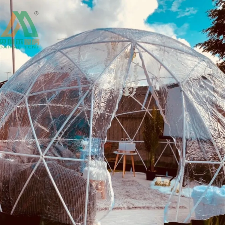 
 Greenhouse polycarbonate plastic pvc eating geo runde dome  