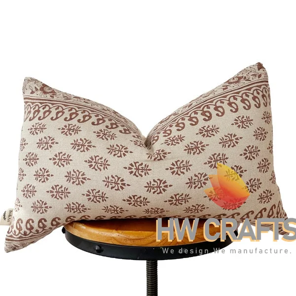 Custom Design King Bedding Block Pattern Pillowcase, Queen Pillow Cover Nature Cotton Printed for Home Hotel or Hospital Use/