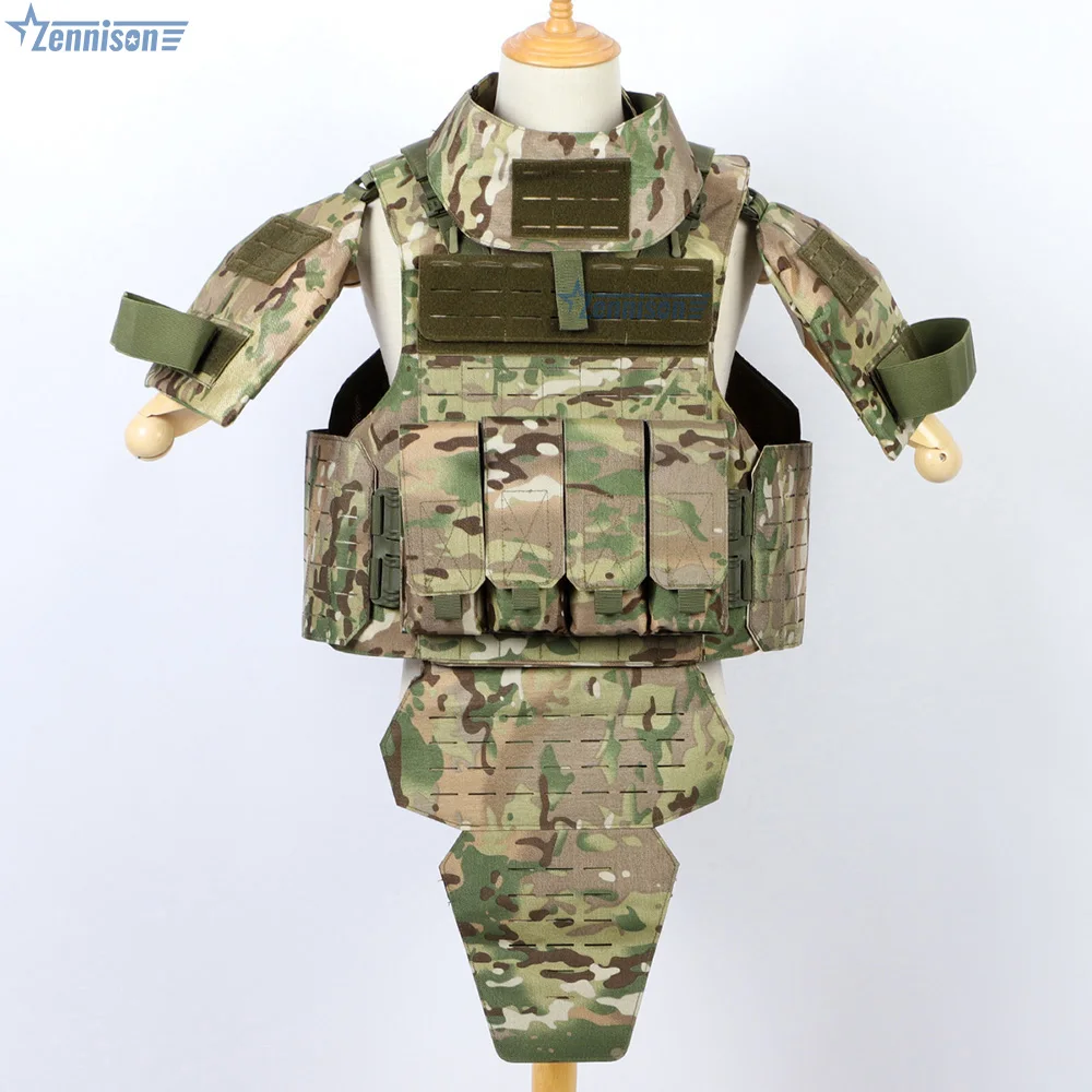 Zennison Manufacturer In Stock Laser Cutting Combat Vest Full Body with Throat Protection Vest