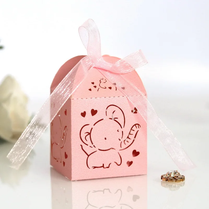 Elephant Laser Cut Paper Wedding Box Candy Sweet Favor Box For Chocolate