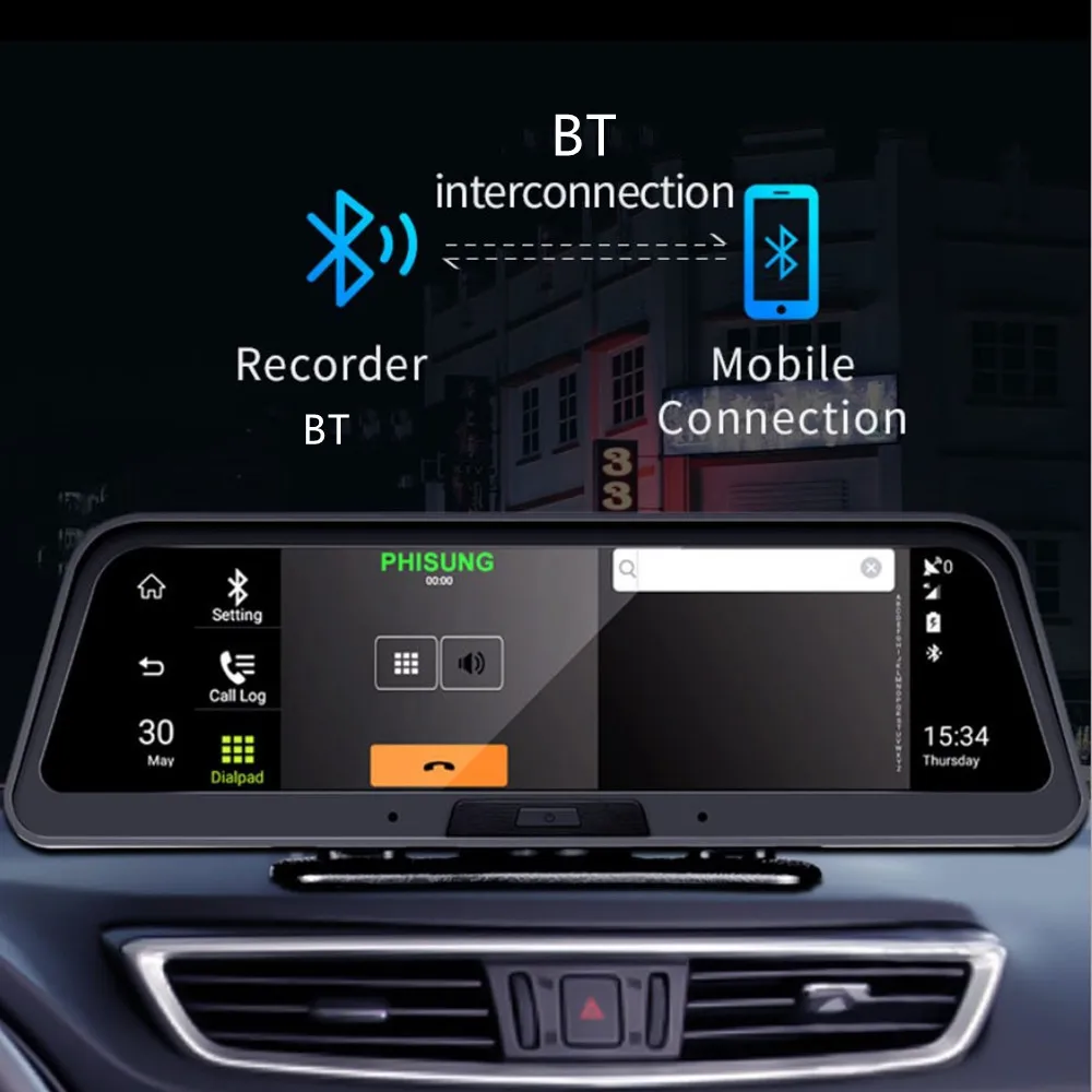 Автомобильный видеорегистратор с GPS-навигацией 10 дюймов 4G 8 1 Full HD 1080P