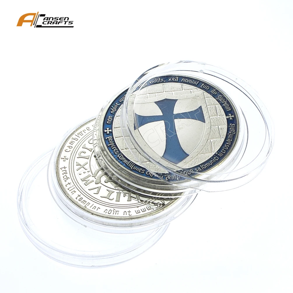 
custom Souvenir Commemorative Knights Templar Cross Silver Coin 