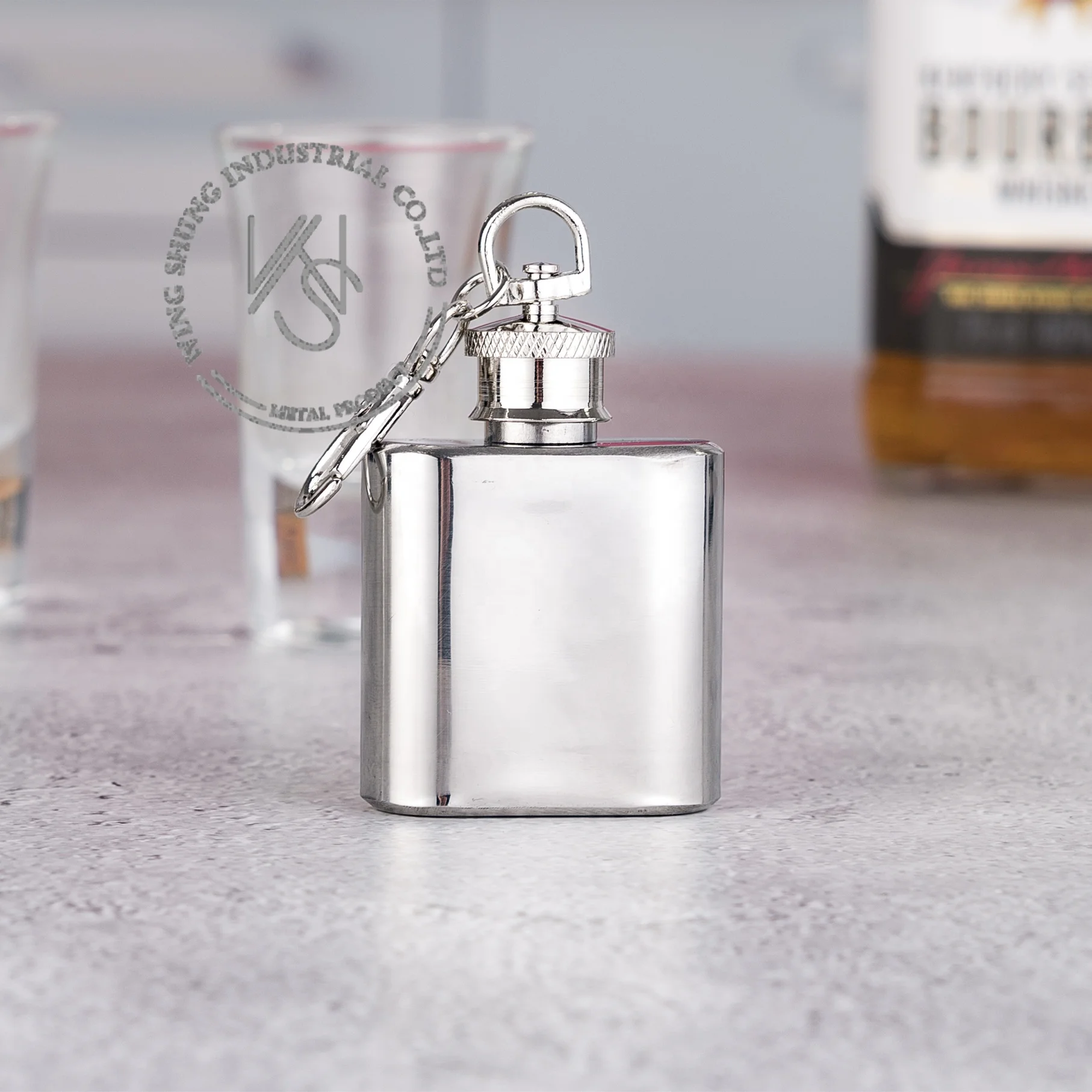 Хит продаж, стандартный дизайн, серебряный цвет, маленький мини-брелок, 1 унция, фляжка для бедер