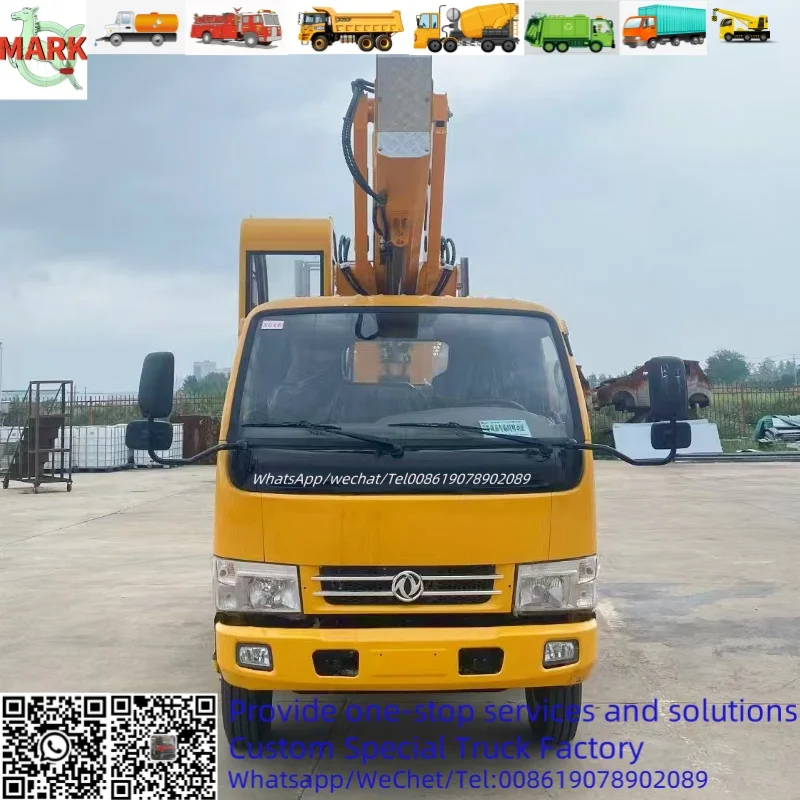 China Dongfeng 24m Hydraulic Aerial Manlift Work Platform Truck with cabin 4*2 truck mounted aerial working platform with crane