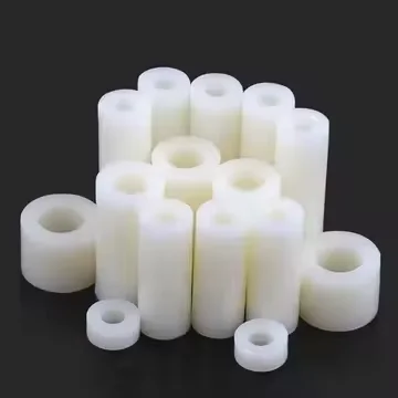 white nylon unthreaded spacer