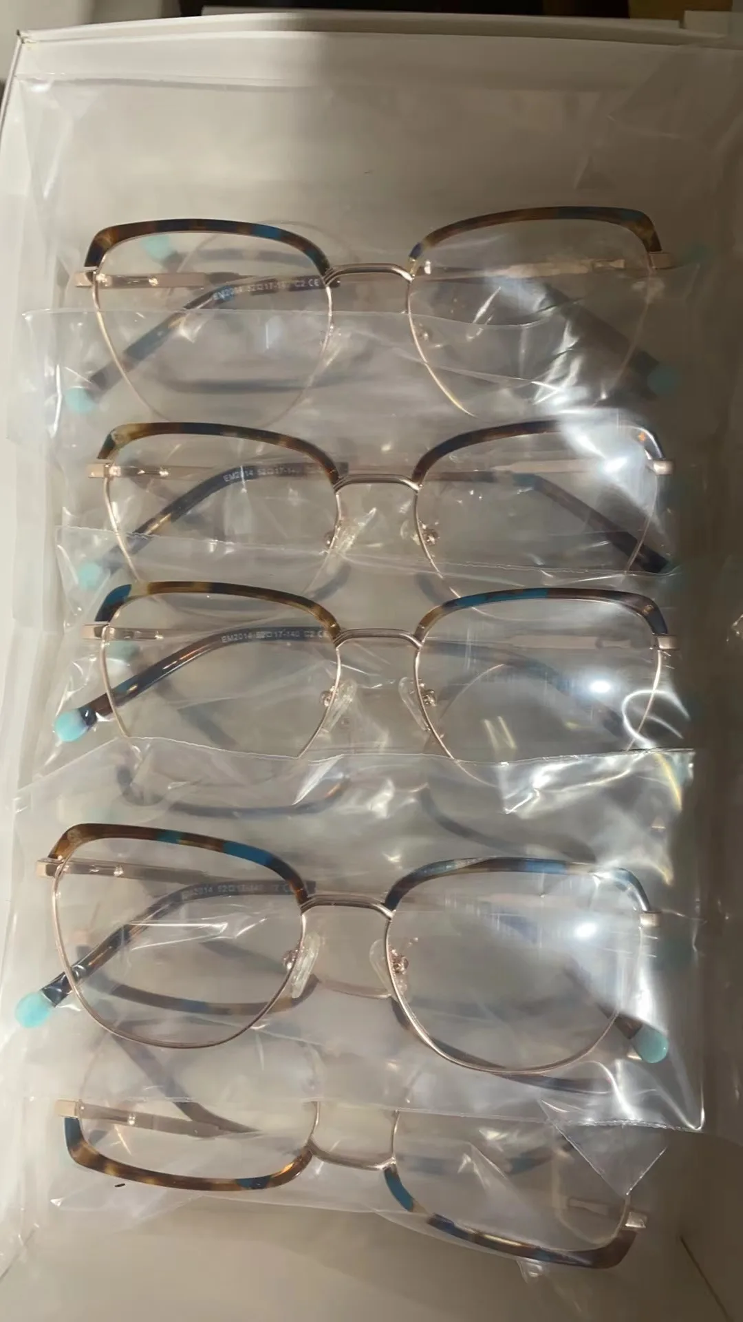 Cat Eye High Quality Metal Eyeglasses Semi-rimless Acetate Optical Frames for Women