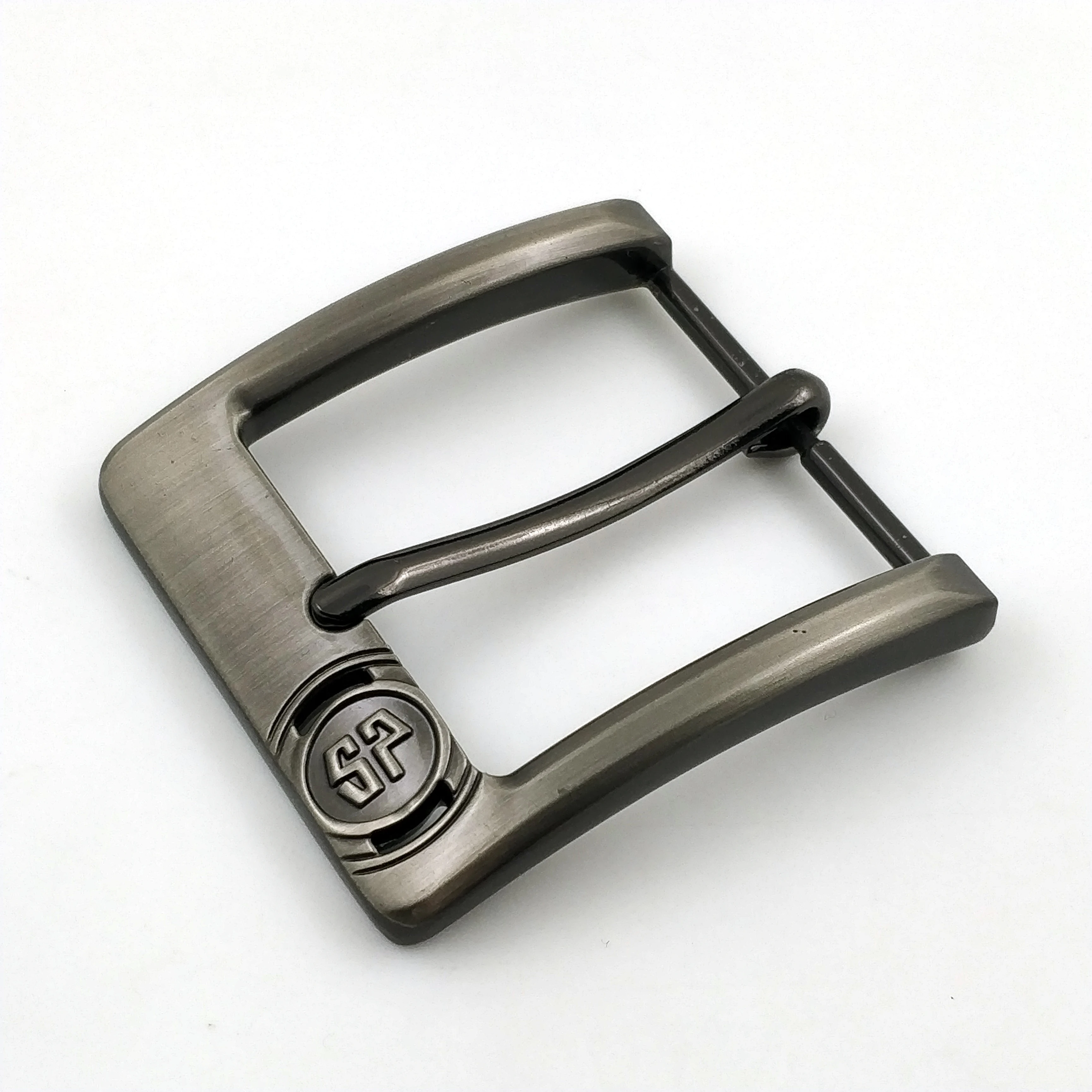 Fabric canvas blank antique brass belt buckle with pin