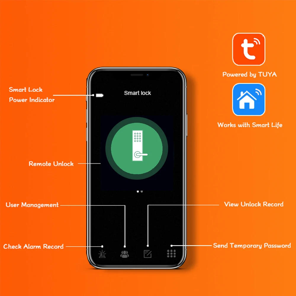 High Security Anti Theft BLE Fngerprint Digital Keyless Lock Waterproof Tuya WiFi App Smart Door Lock Biometric Lock