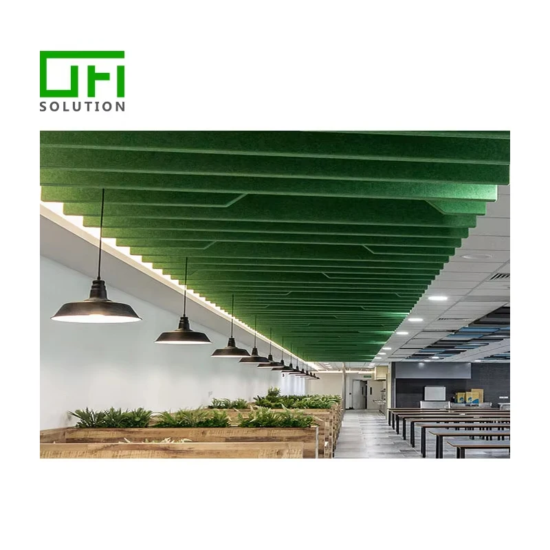 Lightweight Easy Install PET Felt Acoustic Hanging Suspended Ceiling Baffle Noise Reduction 100% Polyester Acoustic Cloud
