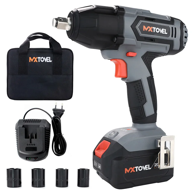 Electric Cordless Wrench Set 1/2Inch Drive 350Nm Torque 20V Impact Wrench Kit Tool Set