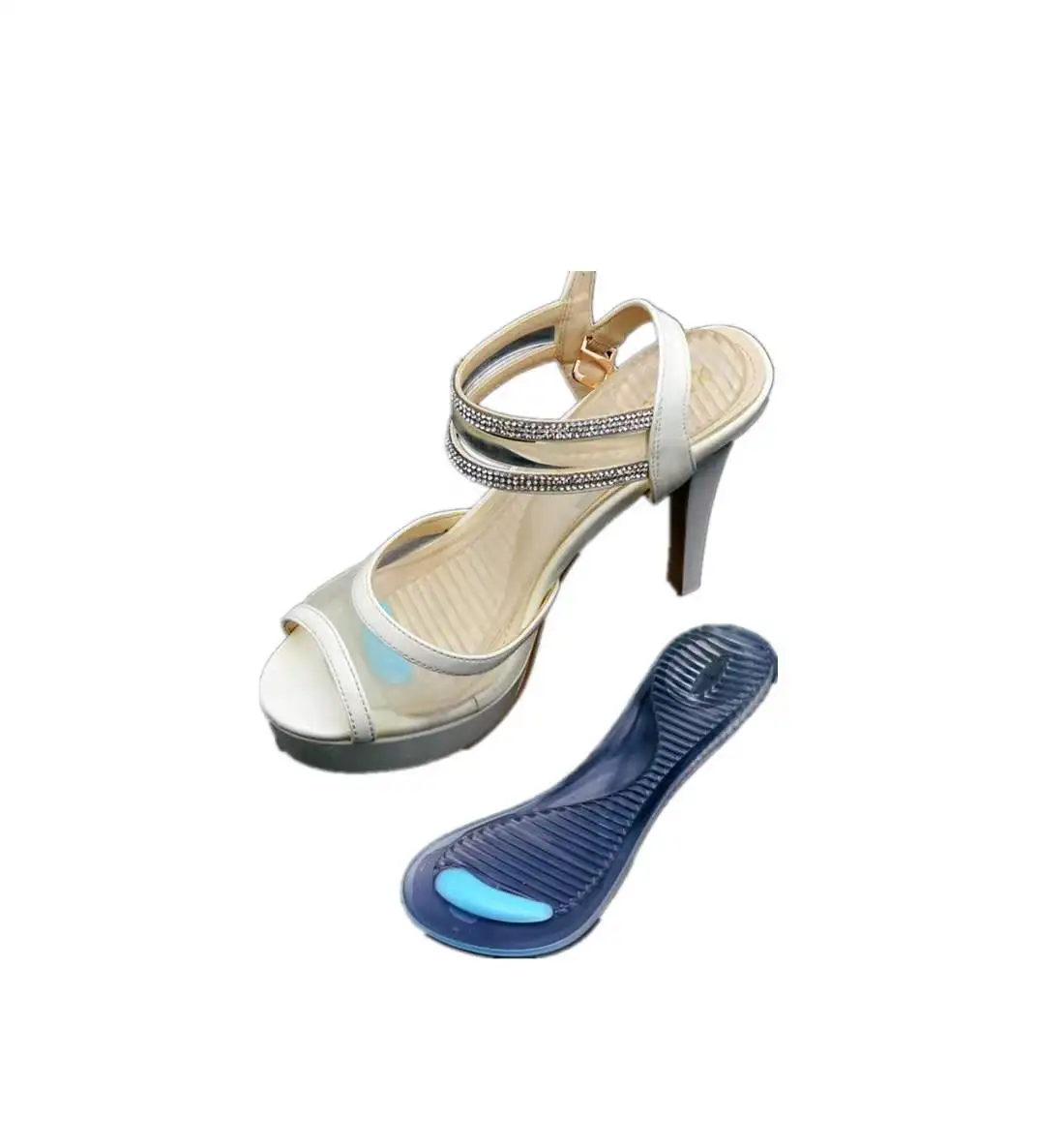 Anti-slip transparent gel silicon half insole Massage comfortable insoles for Ladies shoes high heels