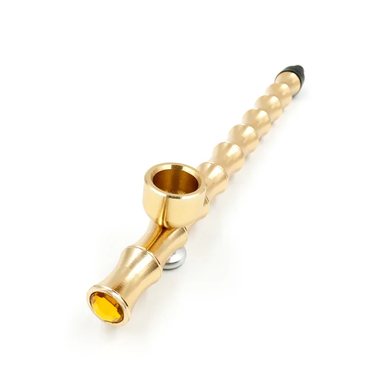 creative Aluminum slub long pipes bag metal long-stem dry herb smoking pipe tobacco set with giftbox