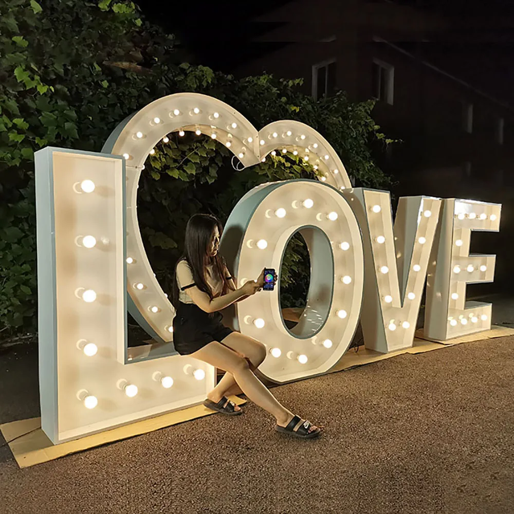 Наружная свободно стоящая подсветка с надписью LOVE гигантская светодиодная Водонепроницаемая 4 фута Свадебная вечеринка шатры буквы для празднования свадебного мероприятия