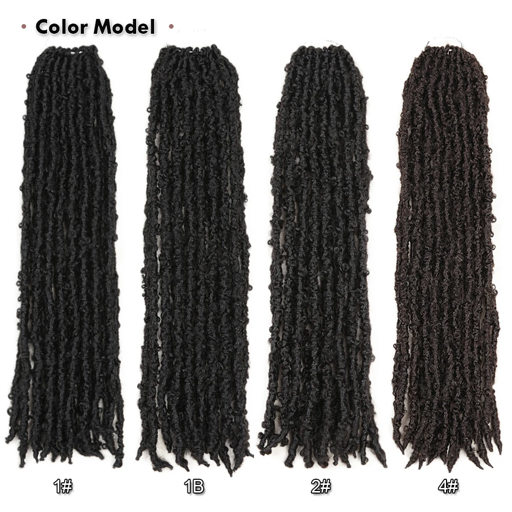 22 inch Distressed Butterfly Locs Crochet Hair Synthetic Braiding Hair extensions Faux Locs Crochet Braids