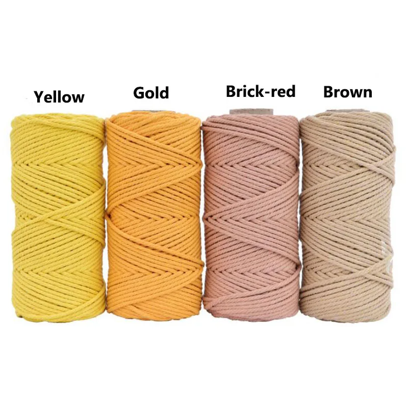 REACH single 3 plys strand color cotton rope macrame cord string