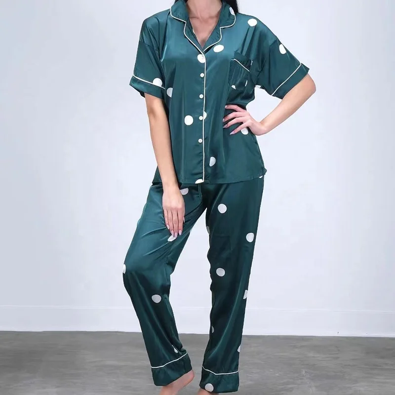 night dresses girls sleepwear two piece wholesale pajama set satin silk pajamas designers pyjamas short pajama for women