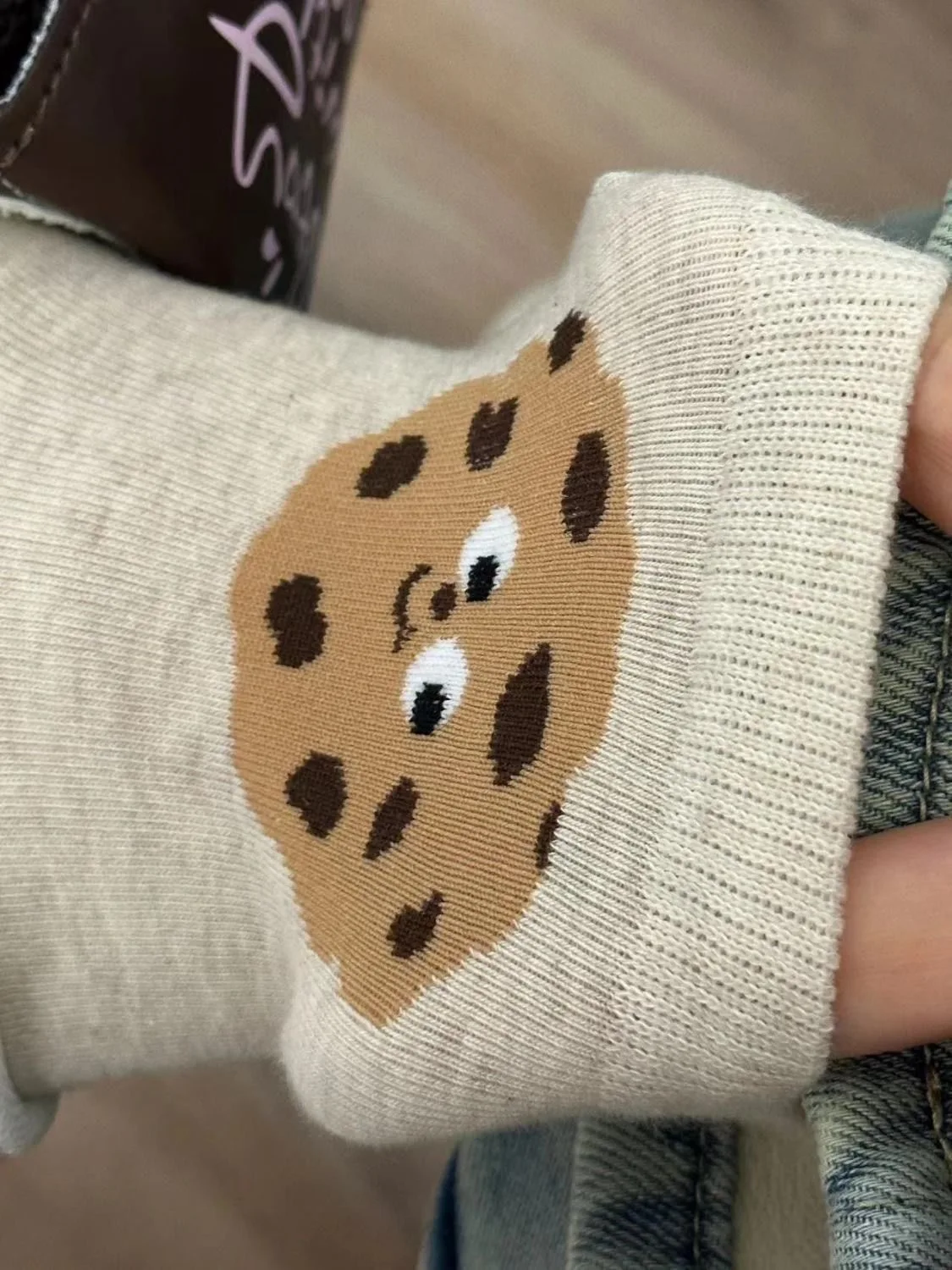 Wholesale Hot Sale Cute Pattern Colorful Girls Socks Fancy Stripe Art Pattern Cookies Cotton Socks For Woman Crew Socks