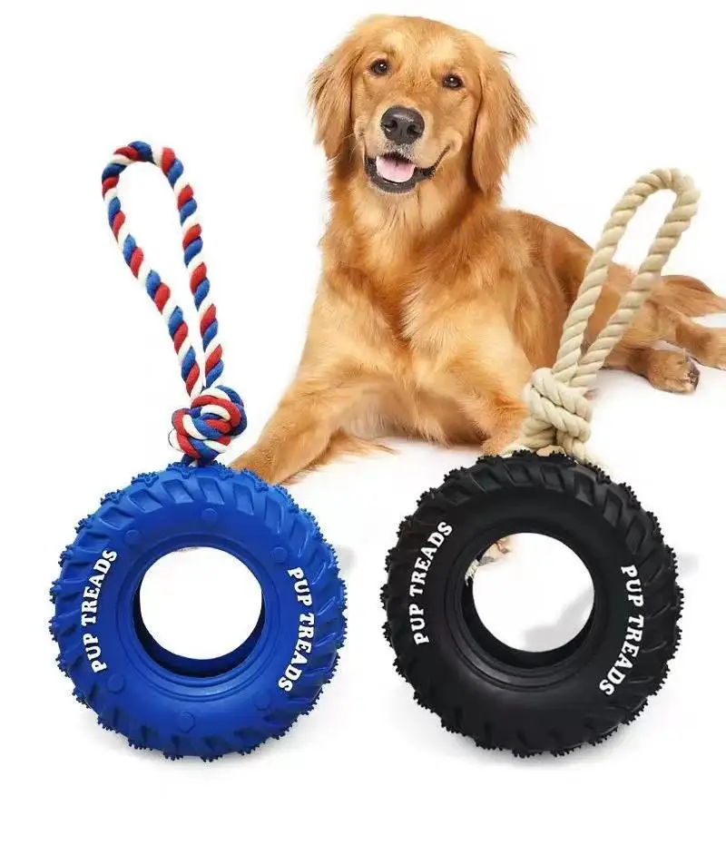 Interactive Training Toys Cleaning Teeth For Large Dog Natural Rubber Dog Bite Chew Toys Durable Dog Toy Tire