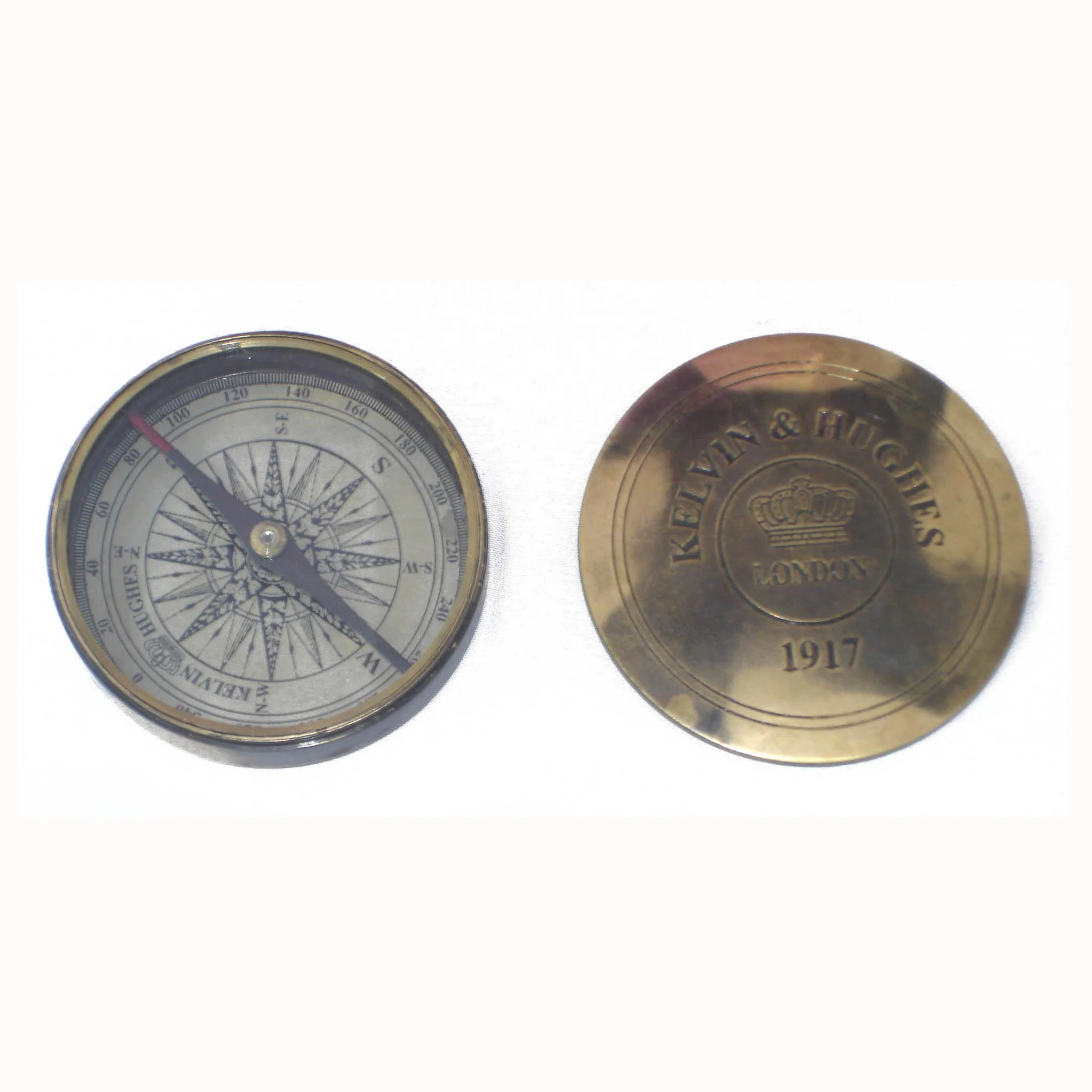 Top Selling royal design Brass Antique Sundial Compass Nautical camping premium compass and push button compass