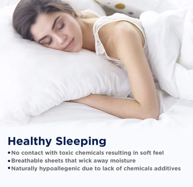 100% Organic Cotton Mineral Twin-Sheets Set, 3-Piece Pure Organic Cotton Long Staple Percale Weave Ultra Soft Best Bedding Sheet