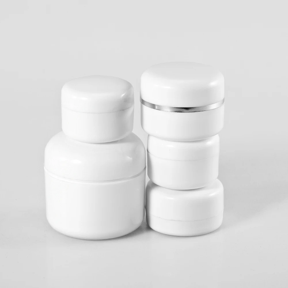 Opal White Ceramic Cosmetic Packaging PP Jar 10g 15g 20g 50g Skin Care Cream Container Jar