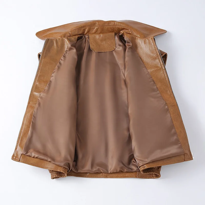 Custom Sleeveless Solid Leather Waistcoat Genuine Sheepskin Leather Vest Women With Two Pockets