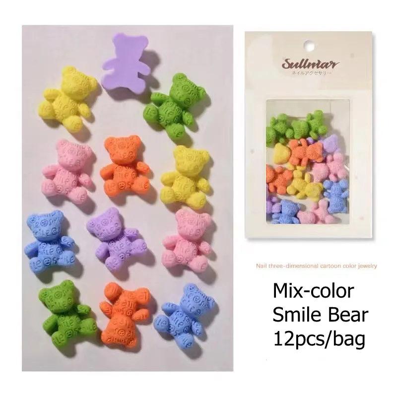 Wholesale Mix-Color 3D Cute Cartoon Nail Art Decorations For Press On Nails Charms