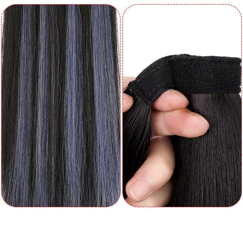 Горячая Распродажа Модный женский цвет конский хвост длинные прямые волосы парик конский хвост градиентные цвета прямые волосы конский хвост